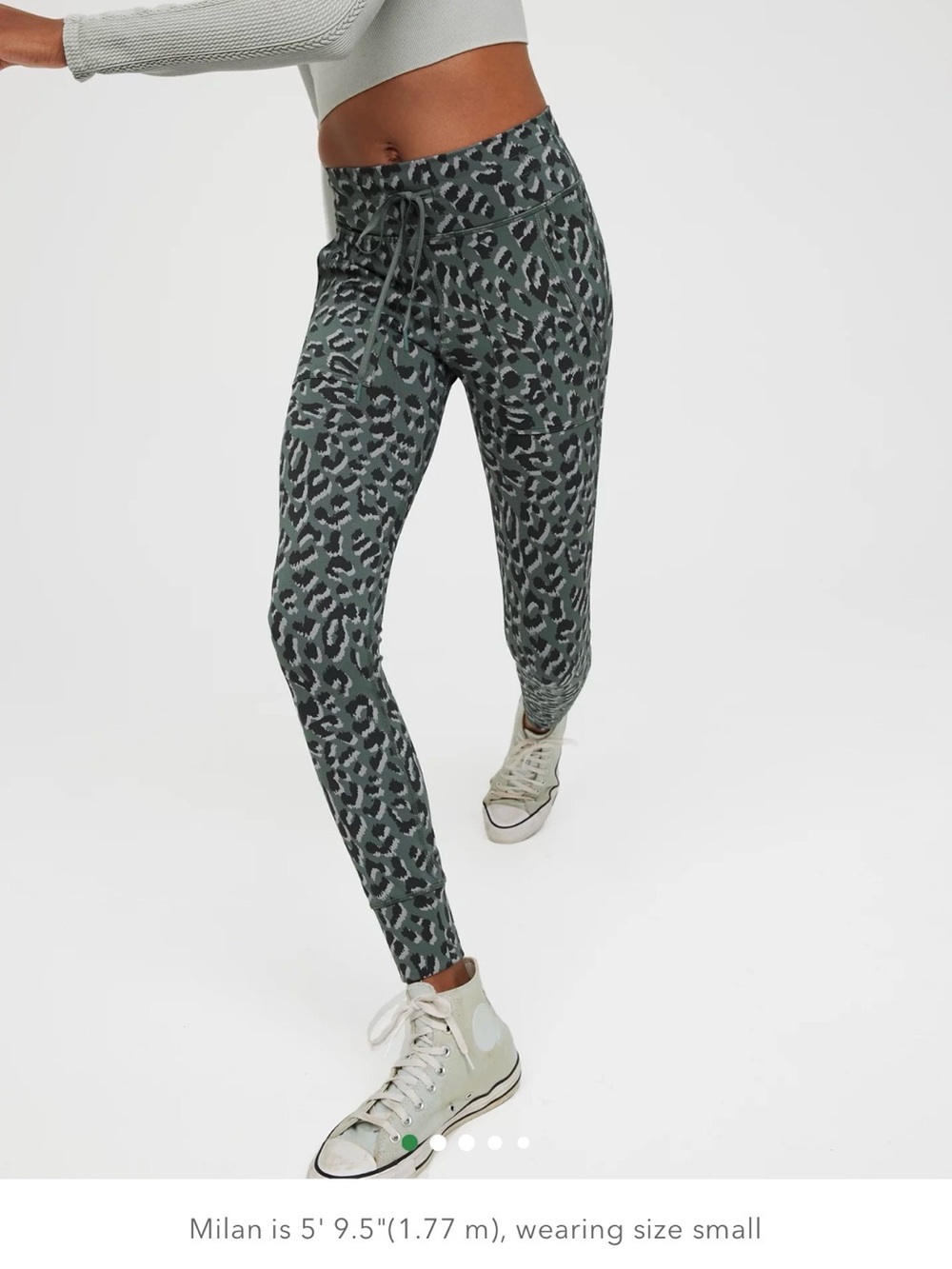 aerie Olive Green Leopard Print High-Rise Leggings